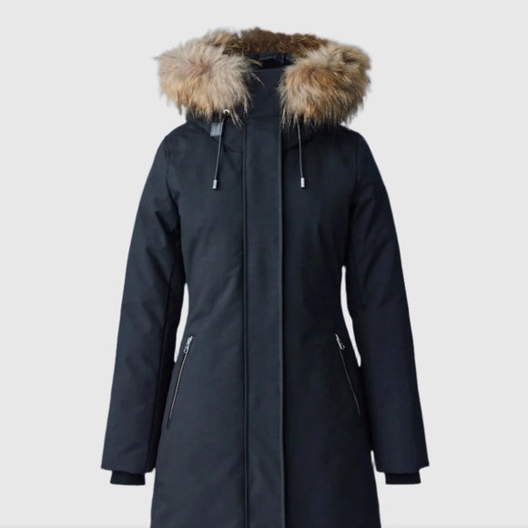 SHILOH-F 2-IN-1 fitted down coat with removable bib and natural fur - Picture 3 of 14